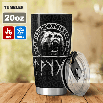 Viking Bear And Raven Tumbler | Viking Tumbler | Myvikinggear Store