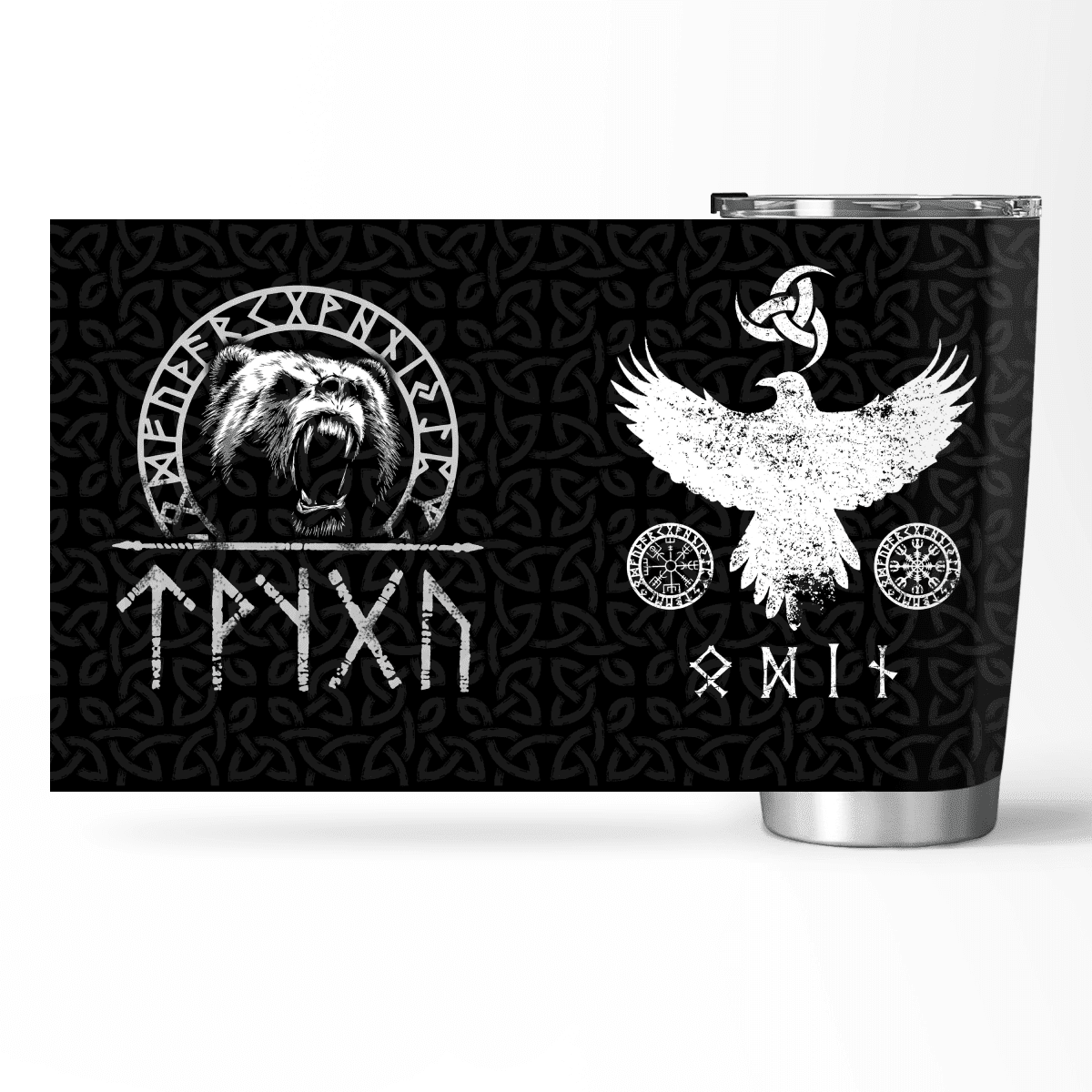 Viking Bear And Raven Tumbler | Viking Tumbler | Myvikinggear Store