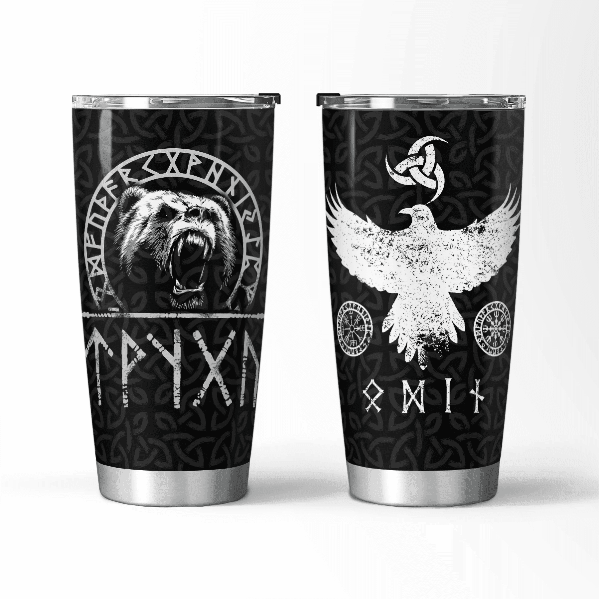 Viking Bear And Raven Tumbler | Viking Tumbler | Myvikinggear Store