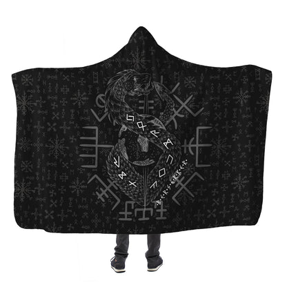 Jormungandr Berserker - Viking Hooded Blanket