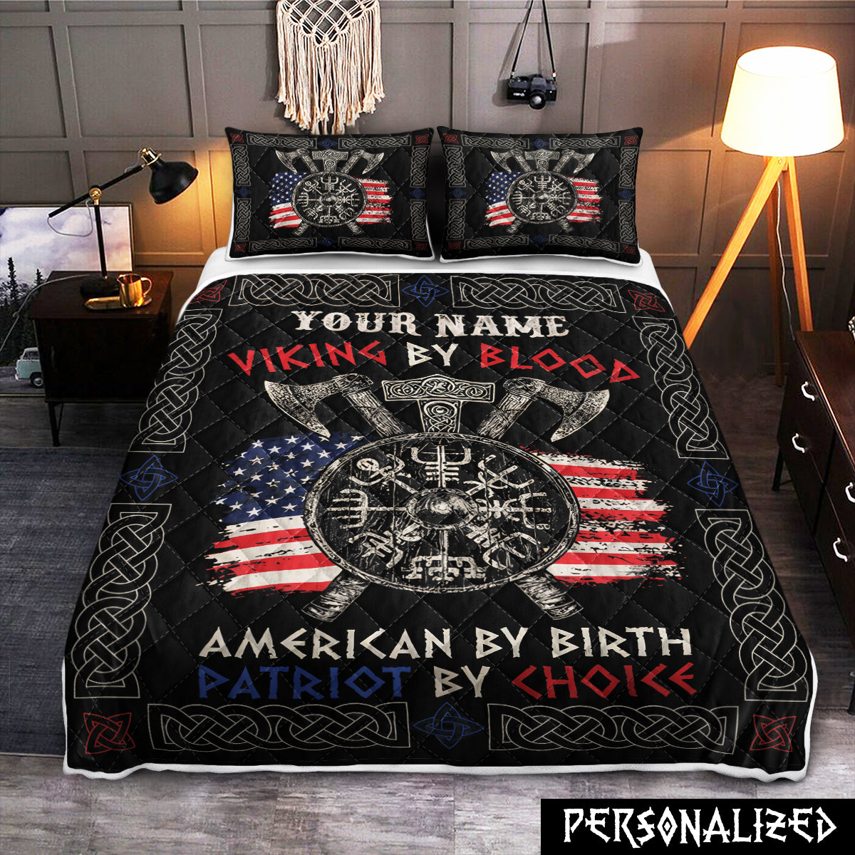 Mijonir Personalized Viking Patriot Bedding Set