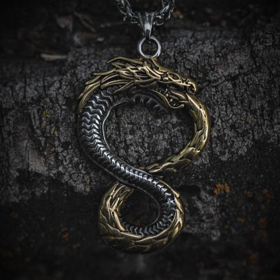 Silver-Gold Jormungandr Necklace