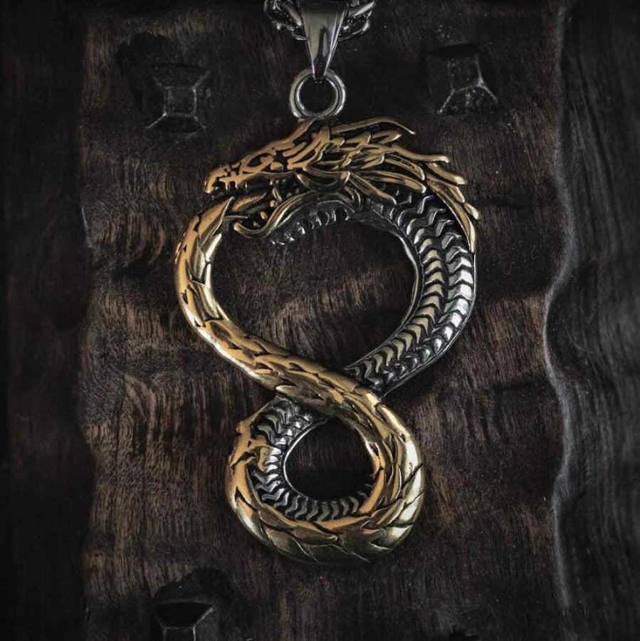 Silver-Gold Jormungandr Necklace