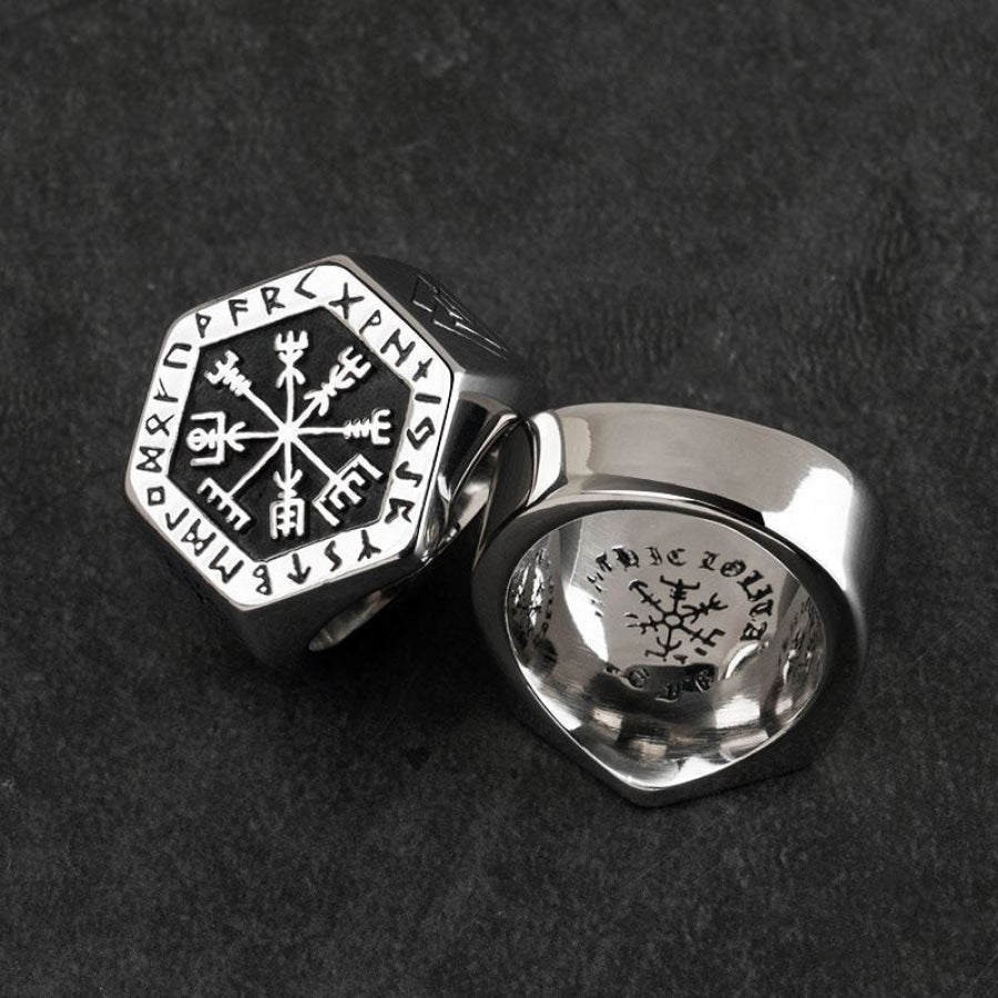 Runic Vegvisir Ring