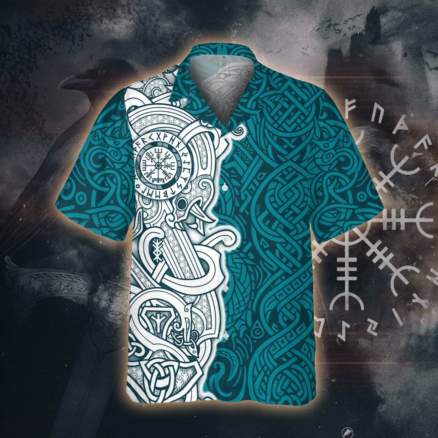 Viking Runes Hawaii Shirt - Nordic Saga Style